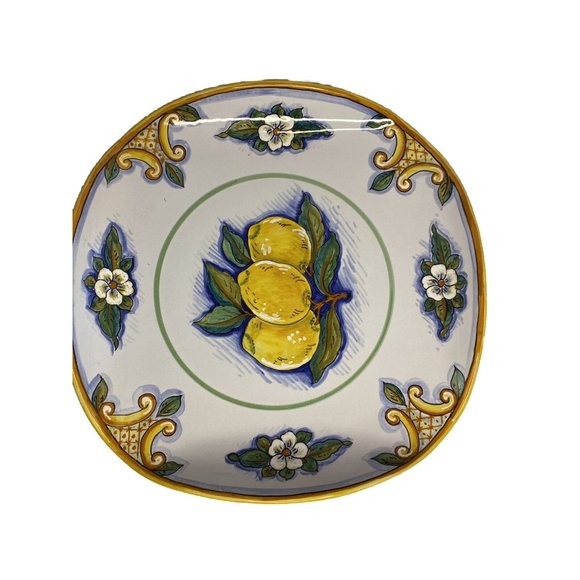 Tutta Ceramica Hand Painted Signed Serving Dish Italy Pottery Deruta Fruit - Picture 1 of 11